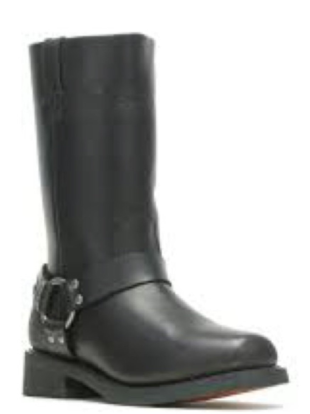 Harley-Davidson Black Leather Mid-Calf Harness Boot